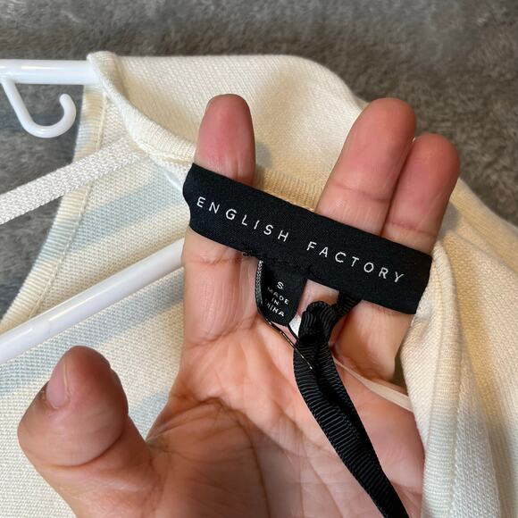 English Factory Women’s Ivory Lace V‎ Back Dress Size Small New - Picture 5 of 6